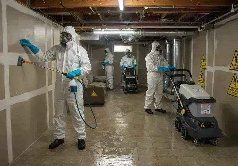 Basement Moisture Removal and Structural Drying process in Anna, IL